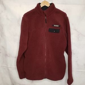 COLUMBIA Men's Mountainside Heavyweight Fleece Full Zip Maroon Jacket M